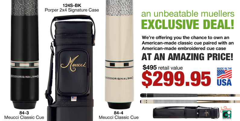 Meucci Classic Cues And Porper Cue Case Combo