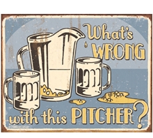 Pitcher Metal Sign