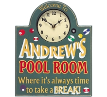 Wood Pool Room Clock