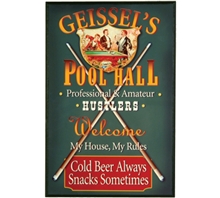 Pool Hall Personalized Sign