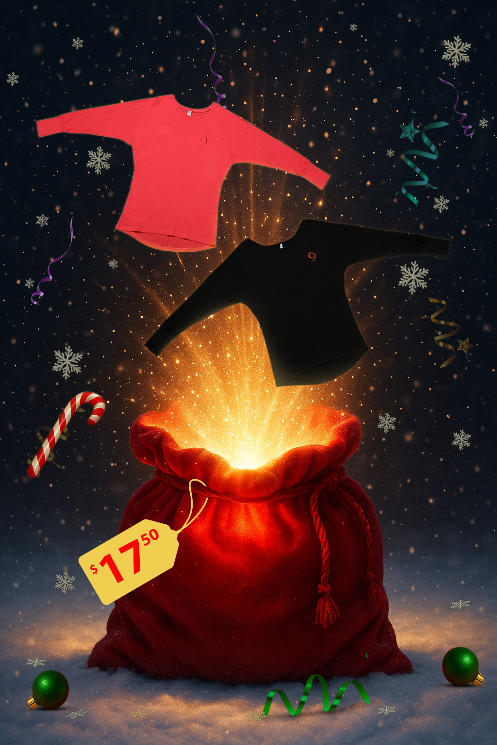 Holiday Promotional Image of Women’s 9-Ball Embroidered Kimono Shirt Bundle