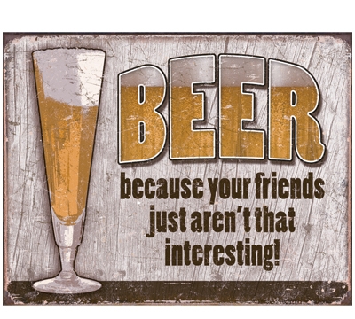 Beer Friends Metal Sign