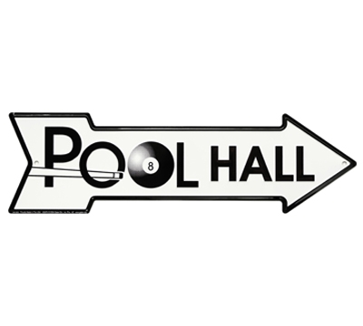 Embossed Metal Pool Hall Sign