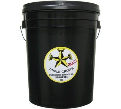 Brown Ice III Plus Shuffleboard Wax Bucket #8 Speed: Faster brown wax for 14-22' boards
