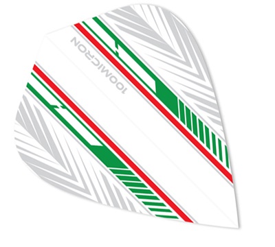 Mueller's 100 Micron Dart Flights – Red & Green Feather – Kite