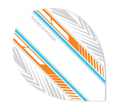 Mueller's 100 Micron Dart Flights – Blue & Orange Feather – Pear