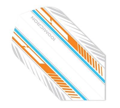 Mueller's 100 Micron Dart Flights – Blue & Orange Feather – Slim