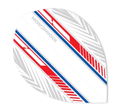 Mueller's 100 Micron Dart Flights – Red & Blue Feather – Pear