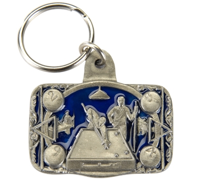 Pewter and Enamel Keychain
