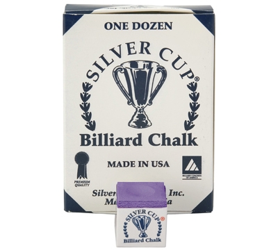 Purple Silver Cup Billiard Chalk – Box/12