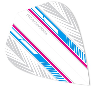 Mueller's 100 Micron Dart Flights – Cyan & Magenta Feather – Kite