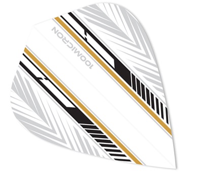 Mueller's 100 Micron Dart Flights – Black & Gold Feather – Kite