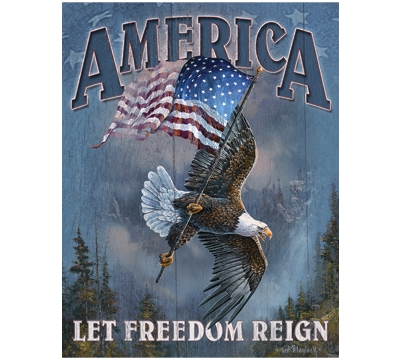 Let Freedom Reign Metal Sign