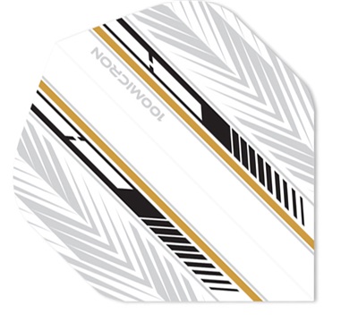 Mueller's 100 Micron Dart Flights – Black & Gold Feather – Standard