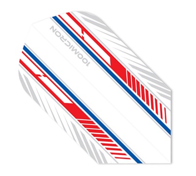 Mueller's 100 Micron Dart Flights – Red & Blue Feather – Slim