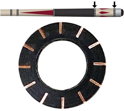 Black/Copper 12 Dash Butt Ring