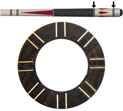 Black/Brass 8-Pair Dash Butt Ring