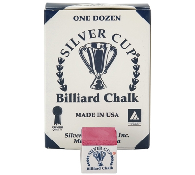 Burgundy Silver Cup Billiard Chalk – Box/12