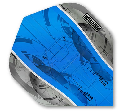 Pentathlon Silver Edge Dart Flights – Cyan