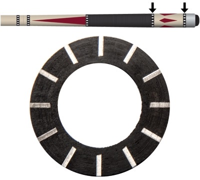 Black/Silver 12 Dash Butt Ring