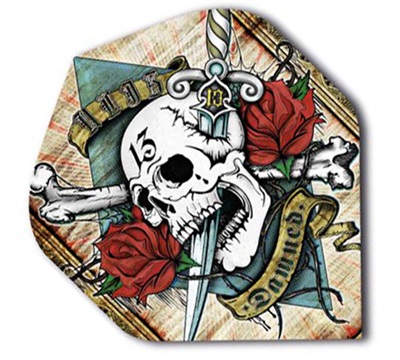 Alchemy Dart Flights – 13 Damned Skull, Roses & Dagger – Standard