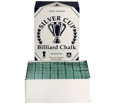 Green Silver Cup Billiard Chalk – Box/144