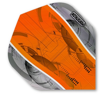 Pentathlon Silver Edge Dart Flights – Orange