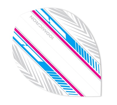 Mueller's 100 Micron Dart Flights – Cyan & Magenta Feather – Pear
