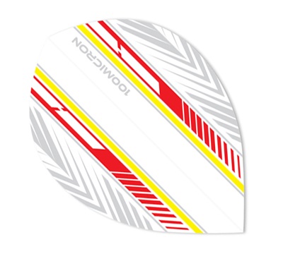 Mueller's 100 Micron Dart Flights – Red & Yellow Feather – Pear