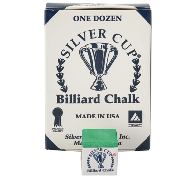 Tournament Green Silver Cup Billiard Chalk – Box/12