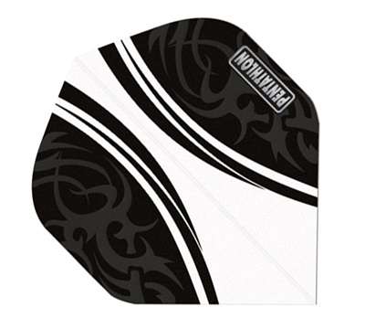 Pentathlon Classic Dart Flights – White & Black Tribal – Standard