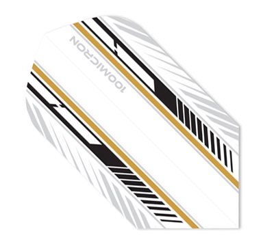 Mueller's 100 Micron Dart Flights – Black & Gold Feather – Slim