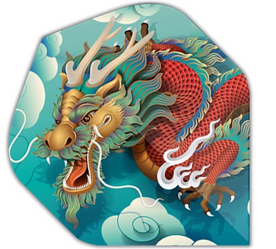 Mueller's 100 Micron Dart Flights – Multicolor Dragon – Standard