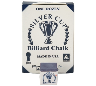 Navy Silver Cup Billiard Chalk – Box/12