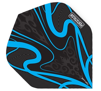 Pentathlon TDP Lux Dart Flights – Black & Cyan – Standard